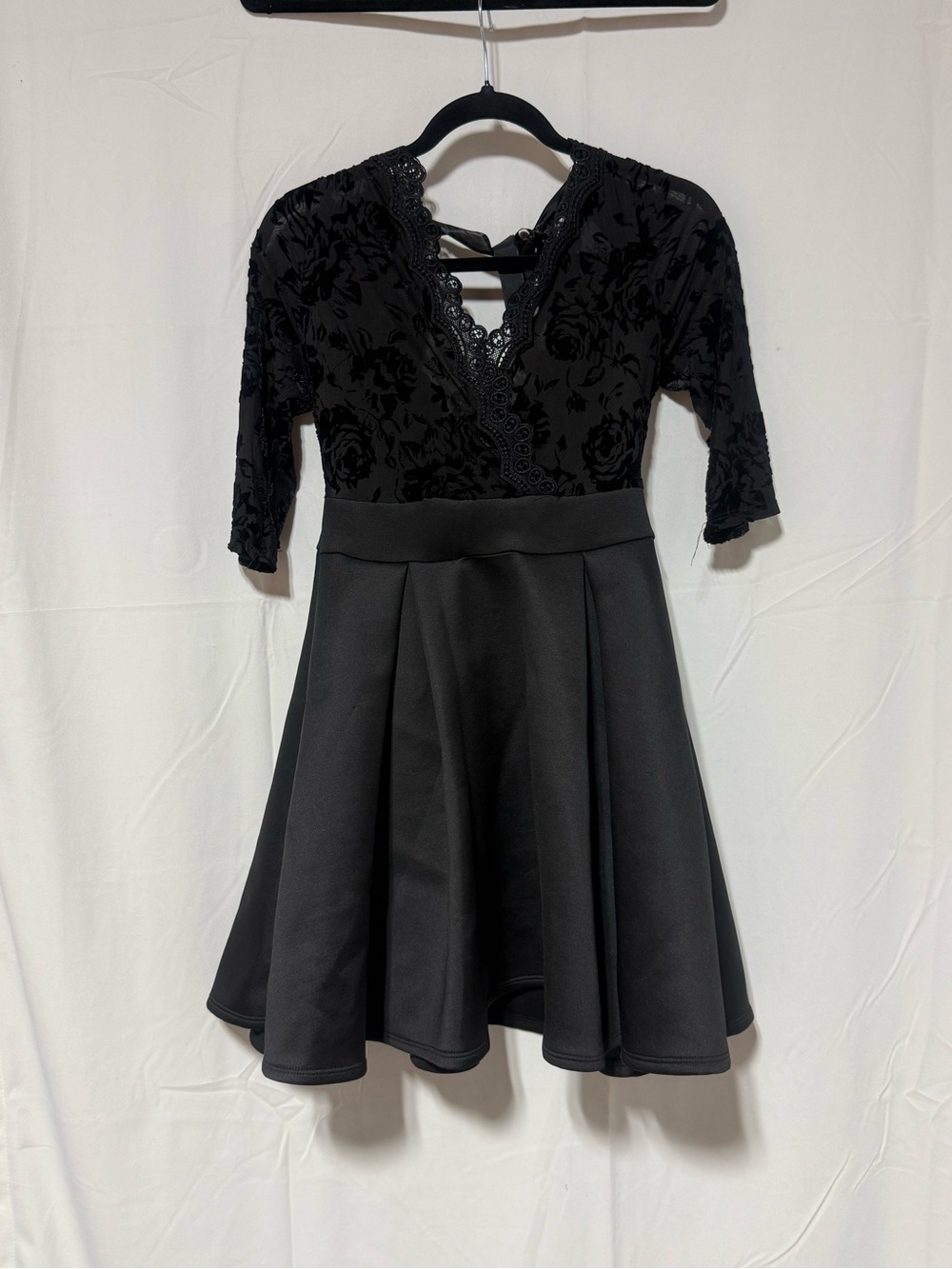 Fashion Nova Black Lace Fit-and-Flare Dress